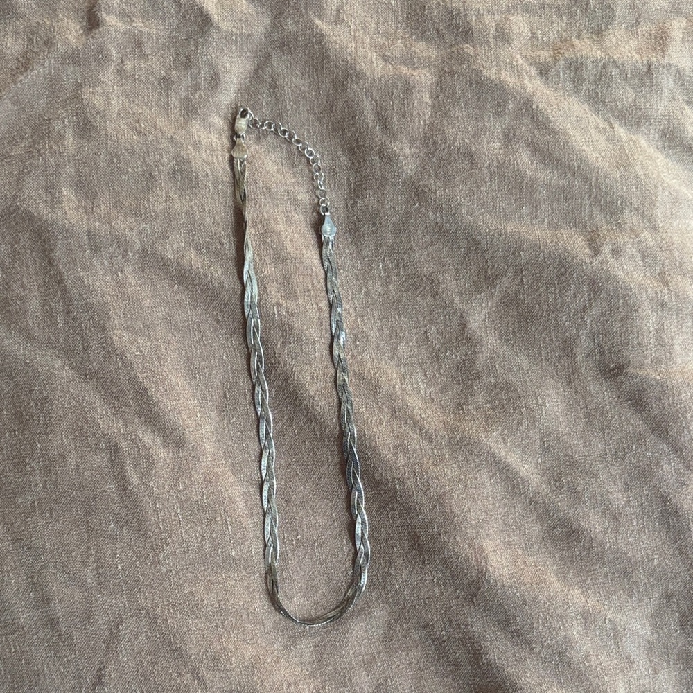 Italian made braided silver necklace